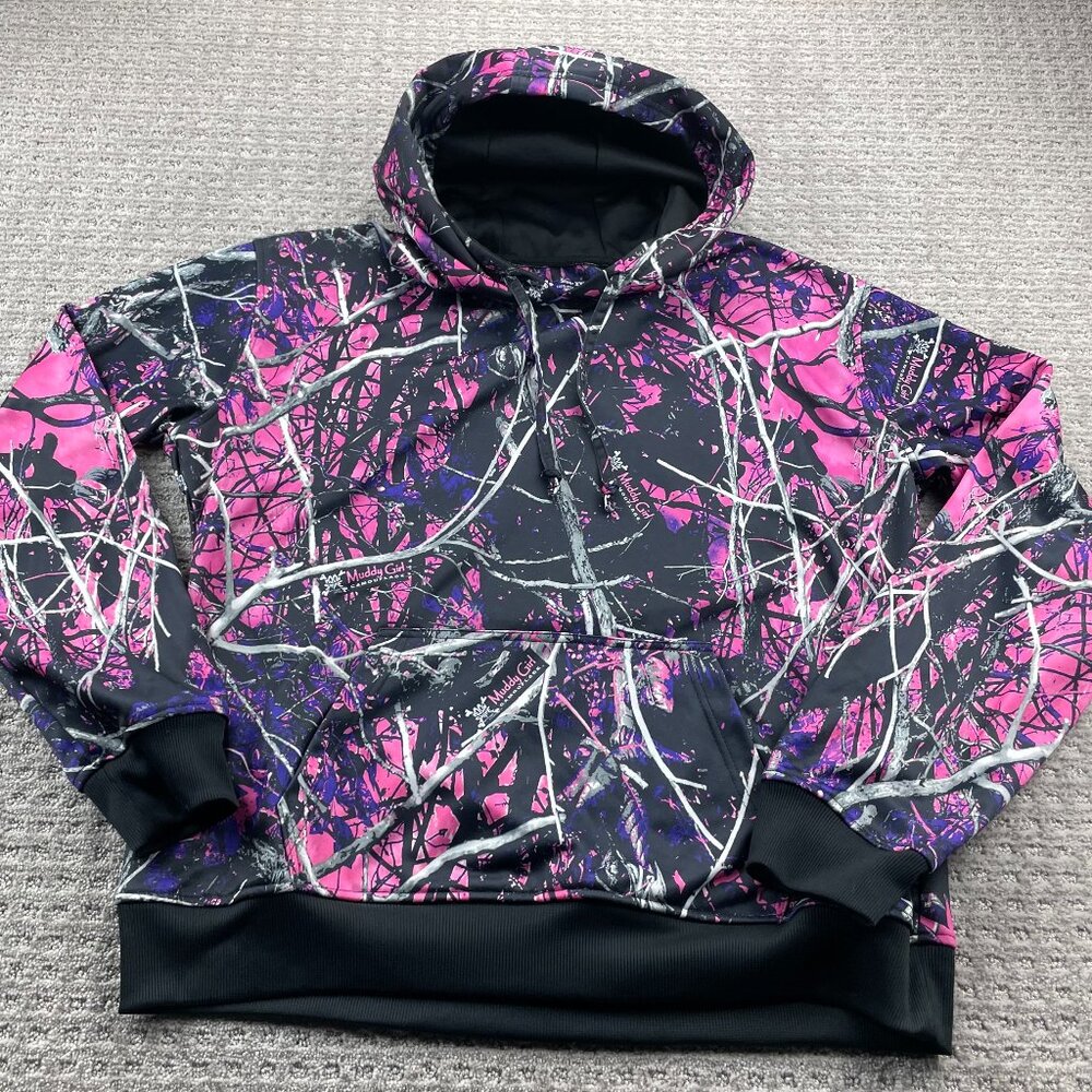 Moonshine Camo Hoodie Women Size XXL Black Pink Muddy Girl Outdoor Camouflage